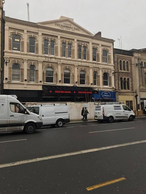 Outside Coyote Ugly Cardiff