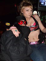 Babs with a customer